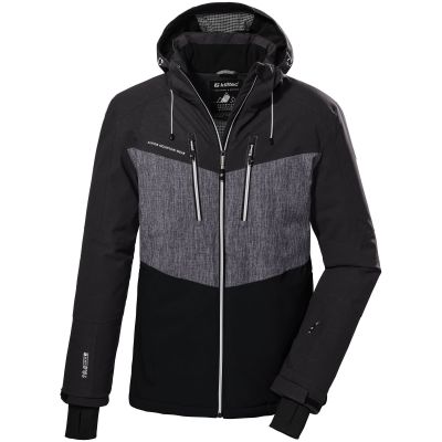 Killtec KSW 45 Herren Zip-Up Skijacke mit abnehmbarer Kapuze, Grau/Schwarz (38699/238)