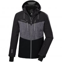Killtec KSW 45 Herren Zip-Up Skijacke mit abnehmbarer Kapuze, Grau/Schwarz (38699/238)