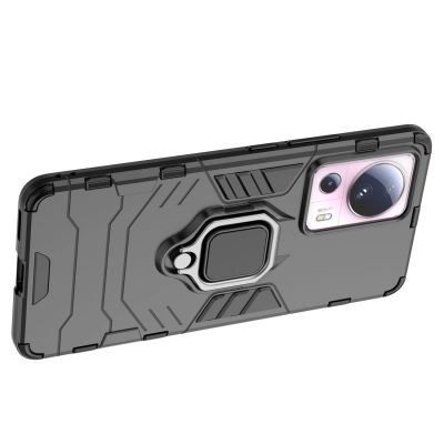 11. Ring Armor-Hülle für Xiaomi 13 Lite, gepanzerte Abdeckung, magnetischer Halterungsring, schwarz