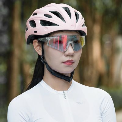 11. Rockbros Fahrradhelm mit Visier, abnehmbare UV-Brille, abnehmbares Visier, Unisex – Rosa