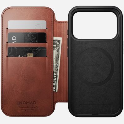 2. NOMAD Modern Leather Folio - MagSafe-kompatible Lederhülle für iPhone 17 Pro, Horween-Leder (Old Dublin)