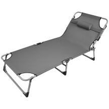 FALTBARES CAMPINGBETT, 3-POSITIONEN, 188 X 73 X 28 CM, DUNKELGRAU