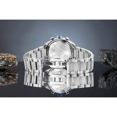 7. Giewont Herrenuhr Chronograph Saphir Silber Blau GW9580-B3