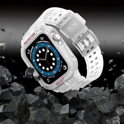 6. Schutzarmband für Apple Watch 38/40/41 mm Panzergehäuse-Armband - Transparent