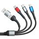13. 3mk Hyper Cable N-SERIES 6-in-1 USB-C/USB-A auf USB-C/ Lightning /Micro 1,2 m QC 3.0 9 V/2 A 18 W – Schwarz