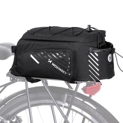 22. Wozinsky Fahrrad-Gepäckträgertasche mit Schultergurt, 9 l (Regenschutz inklusive), Schwarz (WBB22BK)
