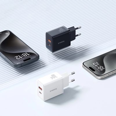 9. Baseus Cube Pro 30W USB-C/USB-A-Wandladegerät – Schwarz