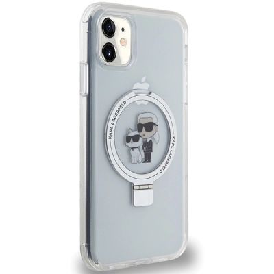 4. Karl Lagerfeld KLHMN61HMRSKCH iPhone 11 / Xr 6,1" weiß/weiß Hardcase Ringständer Karl&Choupette MagSafe