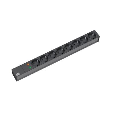 Bachmann 19'' 2m 8x Schuko H05VV-F 3G 1,50mm2 Splitter 8 x Netzwerkdose Schwarz