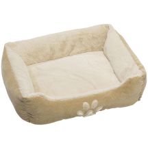 Hundebett mit sehr weichem Fell für Hunde oder Katzen, 60 x 48 cm – Beige