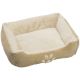 Hundebett mit sehr weichem Fell für Hunde oder Katzen, 60 x 48 cm – Beige