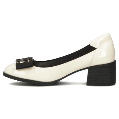 3. Beige Lacklederpumps mit Blockabsatz, Modell Filippo DP6960