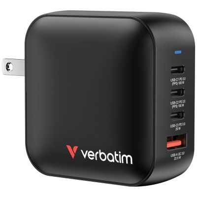 2. Verbatim Mini-GaN-Ladegerät 100W 3xUSB-C PD, 1xUSB-A QC 3.0