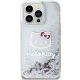 3. Hello Kitty Liquid Glitter Charms Kitty Head Hülle für iPhone 15 Pro – Silber