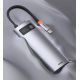 21. HUB Baseus Metal Gleam 6in1 USB-C - USB-C PD 100W 1x HDMI 4K 30Hz 3x USB-A 3.2 1x RJ45 - grau