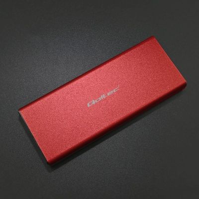 5. QOLTEC M.2 SSD-Gehäuse | SATA | NGFF | USB 3.0 | Superschnelle 5 Gbit/s | 2 TB | Rot