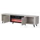 2. VOLARE TV-Schrank 200x39x49 Kaschmir + Kamin