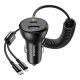 4. Baseus Circular 60W USB-A + USB-C Autoladegerät mit integriertem Lightning + USB-C Kabel 1,4m - Schwarz