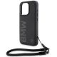 5. BMW Signature Leder-Wordmark-Cord-Hülle für iPhone 15 Pro Max – Schwarz
