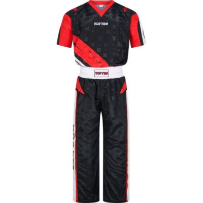 TOP TEN Kickbox-Outfit „Urban Arts“ schwarz und rot (WAKO APPROVED neu)