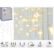 Weihnachtsbaumbeleuchtung, Außenbeleuchtung, 180 LEDs, Zeitschaltuhr, warmweißes, transparentes Kabel