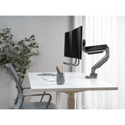 9. Zubehör: Tischhalterung 17"-32"/2TFT 360° Gasfeder 9 kg silber