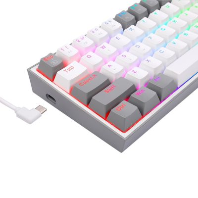 7. REDRAGON K617-RGB Fizz RGB Weiß/Grau USB-Tastatur Grau, Weiß