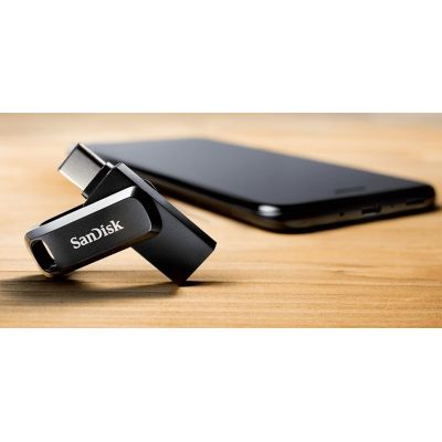 10. USB-Stick SanDisk Ultra Dual GO SDDDC3-032G-G46 (32 GB; USB 3.0, USB-C; schwarz)