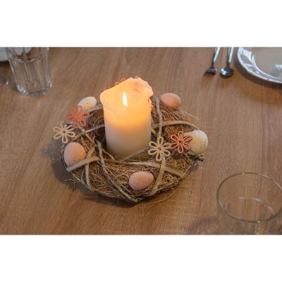 43. Dekorativer Kranz, grau, Durchmesser 24 cm