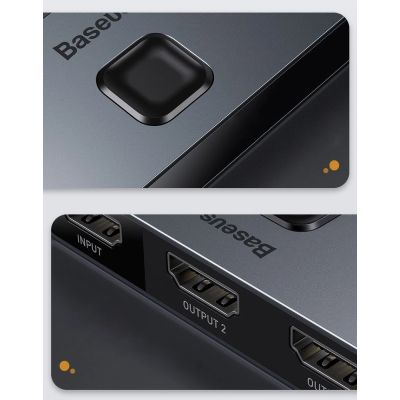 20. Baseus bidirektionaler Switch Splitter Switcher HDMI - 2x HDMI 4K / 30 Hz grau (CAHUB-BC0G)