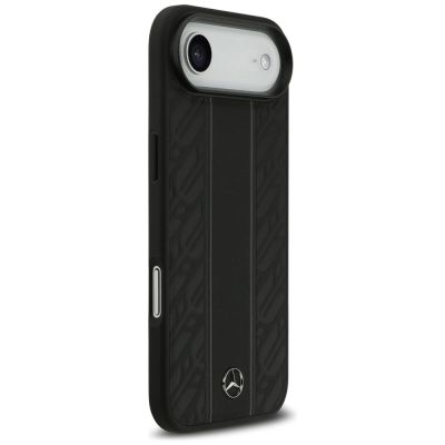 4. Mercedes Leder Laurel Leaves Stripes MagSafe Case für iPhone 17 Air - Schwarz
