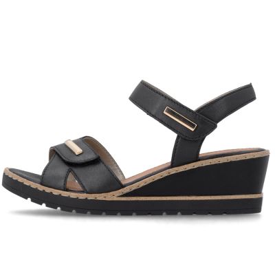 11. Goldene Keilsandalen aus Leder für Damen, Remonte R6266-90