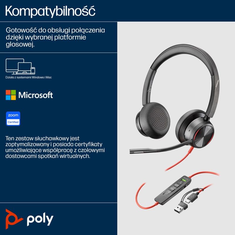 3. HP Poly Blackwire 8225 USB-C/A kabelgebundene Kopfhörer