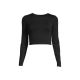 CASALL Crop Langarm T-Shirt schwarz