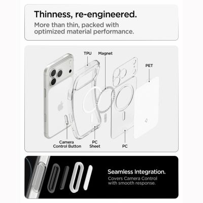 9. Spigen Ultra Hybrid MagSafe Hülle für iPhone 18 Pro / 17 Pro – Weiß