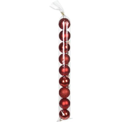 25. Dekorative Plastikkugeln, sicher, 9 Stück, Durchmesser 60 mm, rot