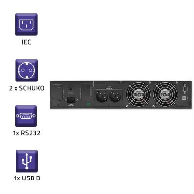 5. USV-Rack Qoltec Reiner Sinus LCD 3000VA 2400W Notstromversorgung