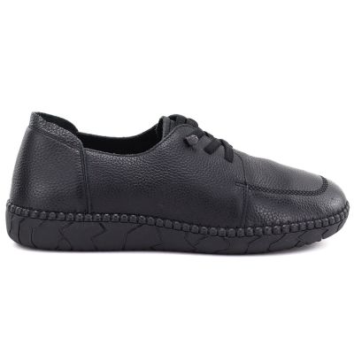 6. Jezzi JH01-1 bequeme schwarze Damen-Lederschuhe