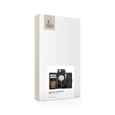 6. Tech-Protect Wallet MagSafe Hülle für iPhone 16e / 17e – Mattschwarz