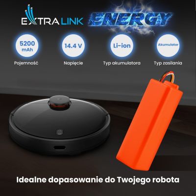 9. Extralink | Akku, Staubsauger-Akkumulator | Ersatz für Xiaomi Mop P/Mop Pro2 Pro 2Pro MJSTS1 14,4 V 5200 mAh [KOPIE]