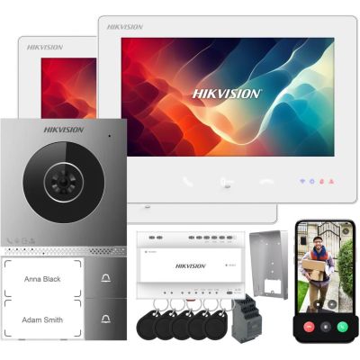 Hikvision 2-Draht-Video-Intercom-Kit DS-KIS705EY/2Monitore