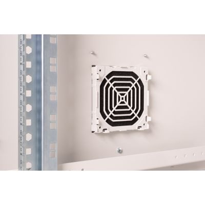 8. Digitus 19" 16U 600x600 Wand-Netzwerkschrank, Volltür, grau, ungeteilt, montiert, IP55, 100 kg
