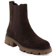 Braune Damen-Lederstiefeletten Chelsea-Boots Sergio Leone TR25733-S
