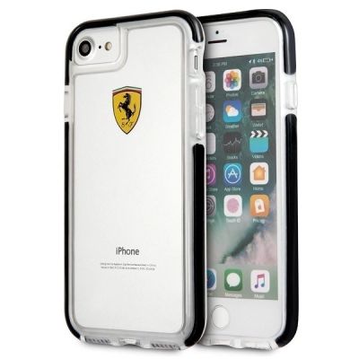 Ferrari Hardcase FEGLHCP7BK iPhone 7/8 SE 2020 / SE 2022 Stoßfest transparent schwarz