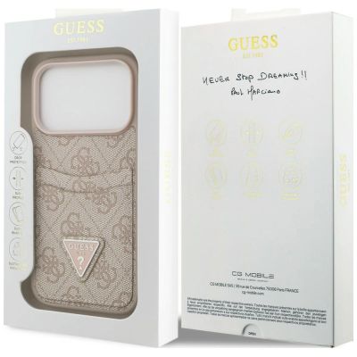 8. Guess 4G nauble Card Triange Etui für iPhone 18 Pro / 17 Pro – rosa