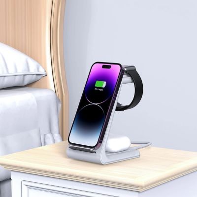 6. Tech-Protect QI15W-A36 3in1 Ladestation für Apple - Weiß