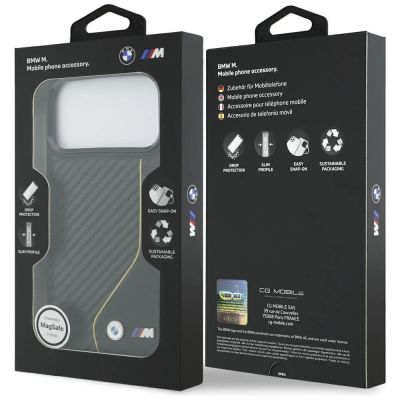 8. BMW M Carbon Line & Logo MagSafe Case für iPhone 17 Pro Max – Gelb