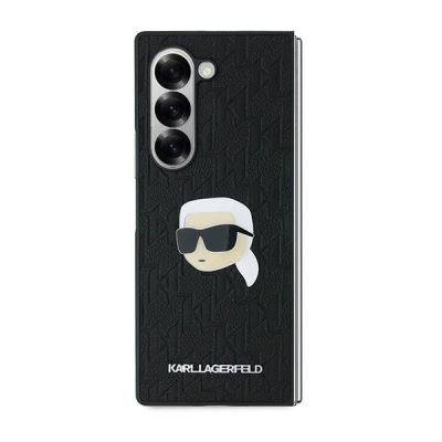 2. Karl Lagerfeld Saffiano Monogram Head Pin Hülle für Samsung Galaxy Z Fold 6 – Schwarz