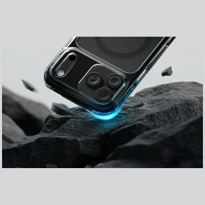 7. Uniq LifePro Xtreme Magclick Ladehülle für iPhone 18 Pro Max / 17 Pro Max – Transparent Schwarz