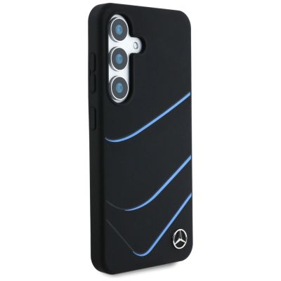 4. Mercedes Silicone Contrasted Curves MagSafe Case für Samsung Galaxy S25 - Schwarz